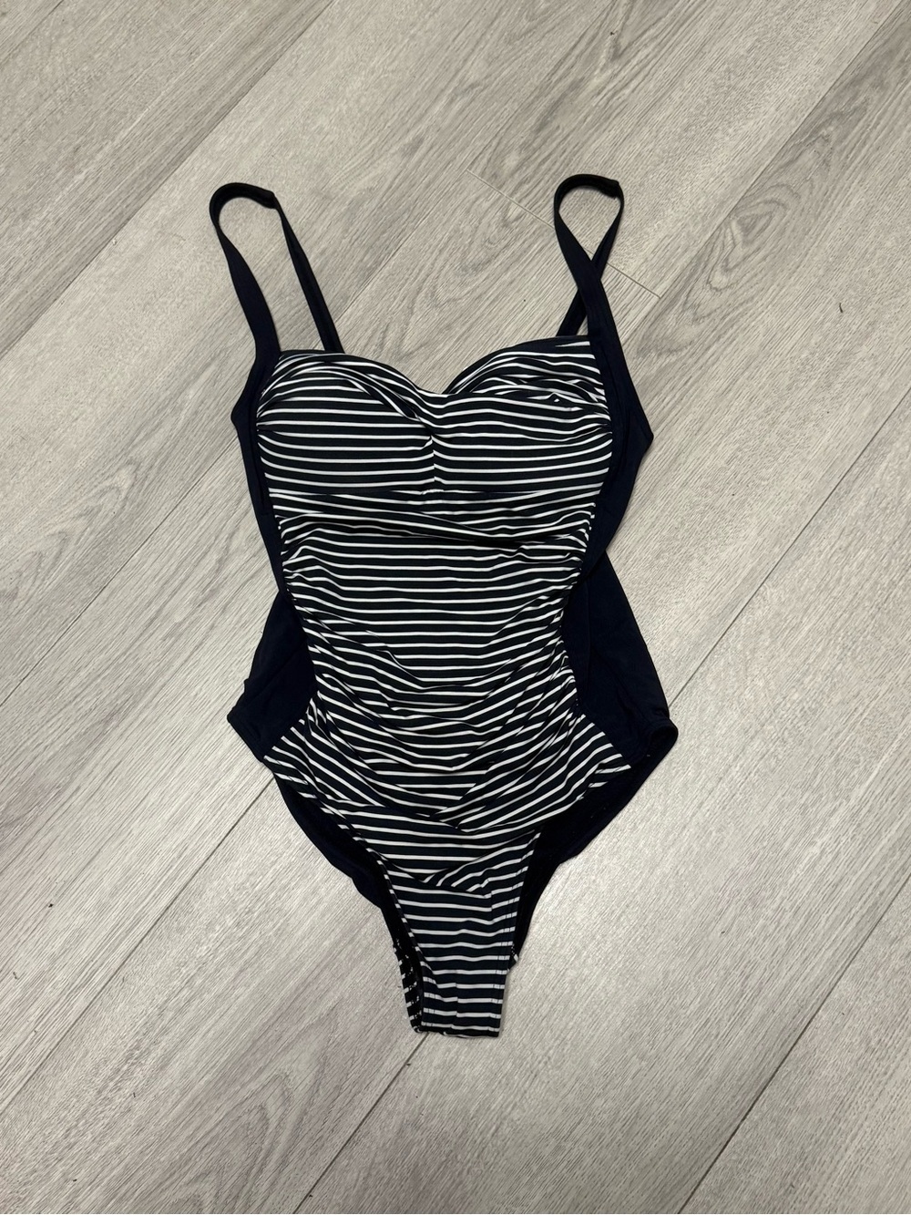 Bond-Eye Australia Slimming Striped One Piece Swimsuit Multi Fit Cup Black White